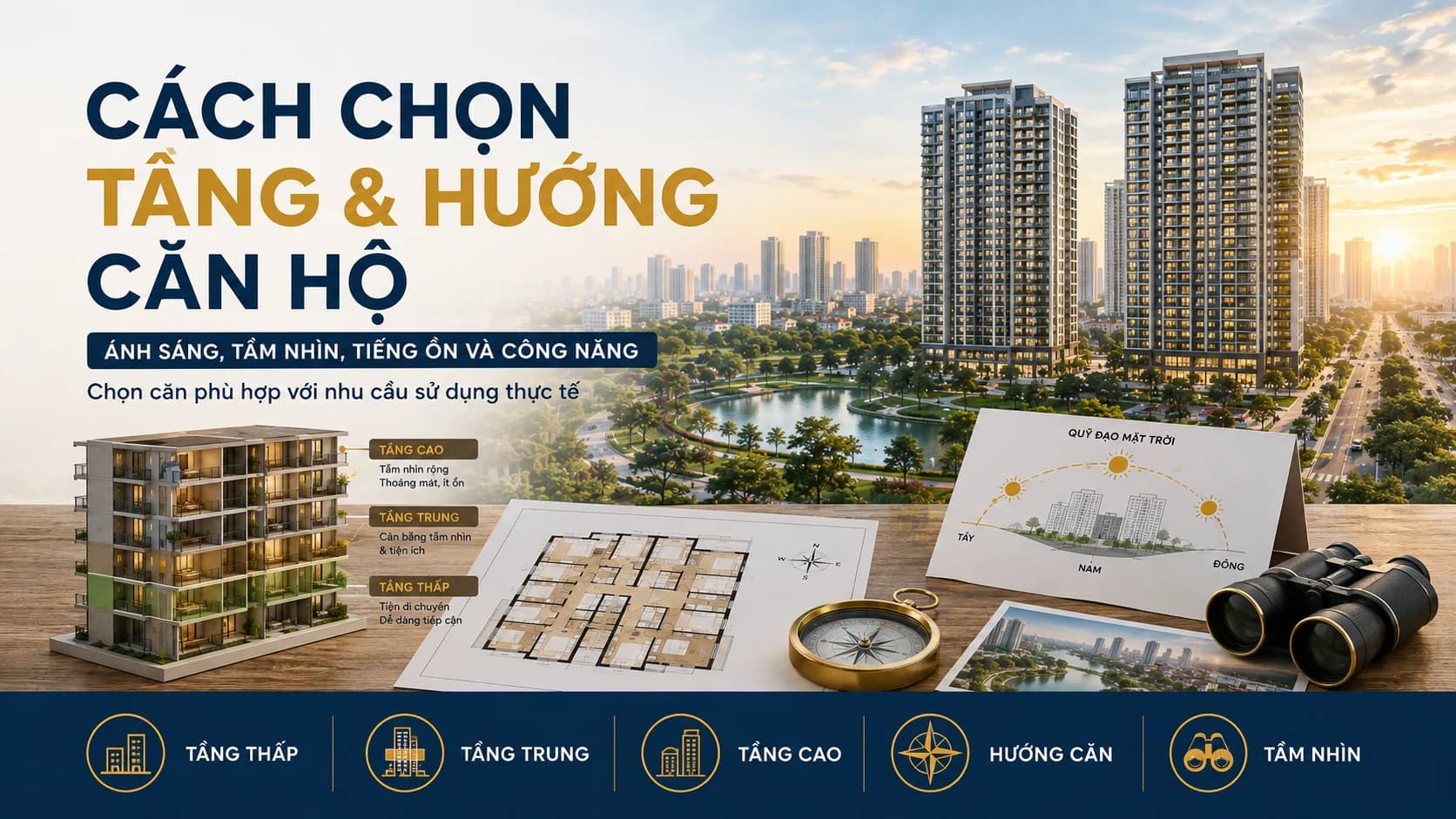 Cách chọn tầng và hướng theo từng loại căn hộ LUMIÈRE Hanoi Seasons Garden