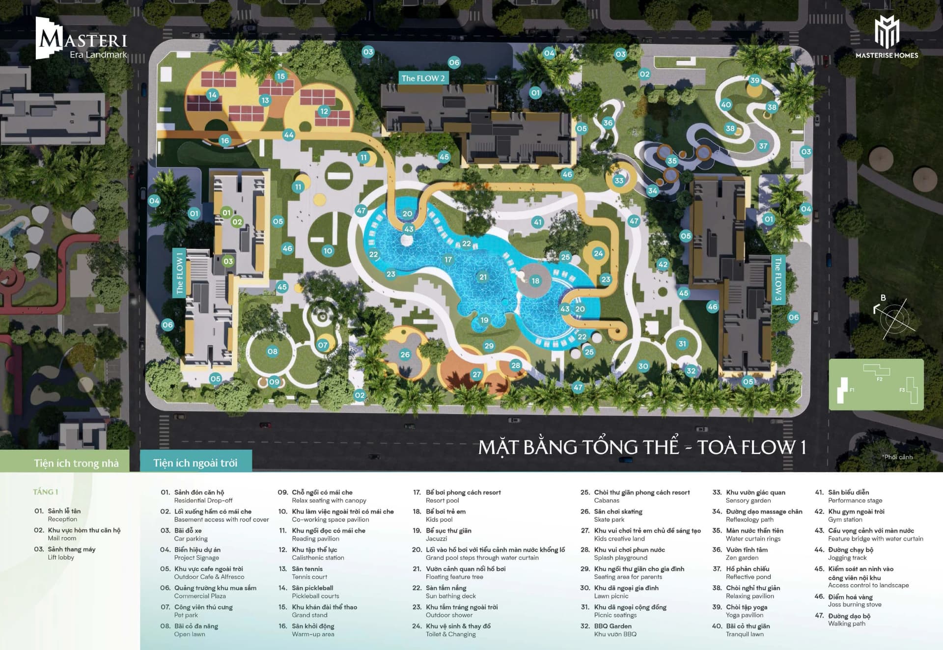 Mặt bằng tiện ích - Tổng thể tiện ích