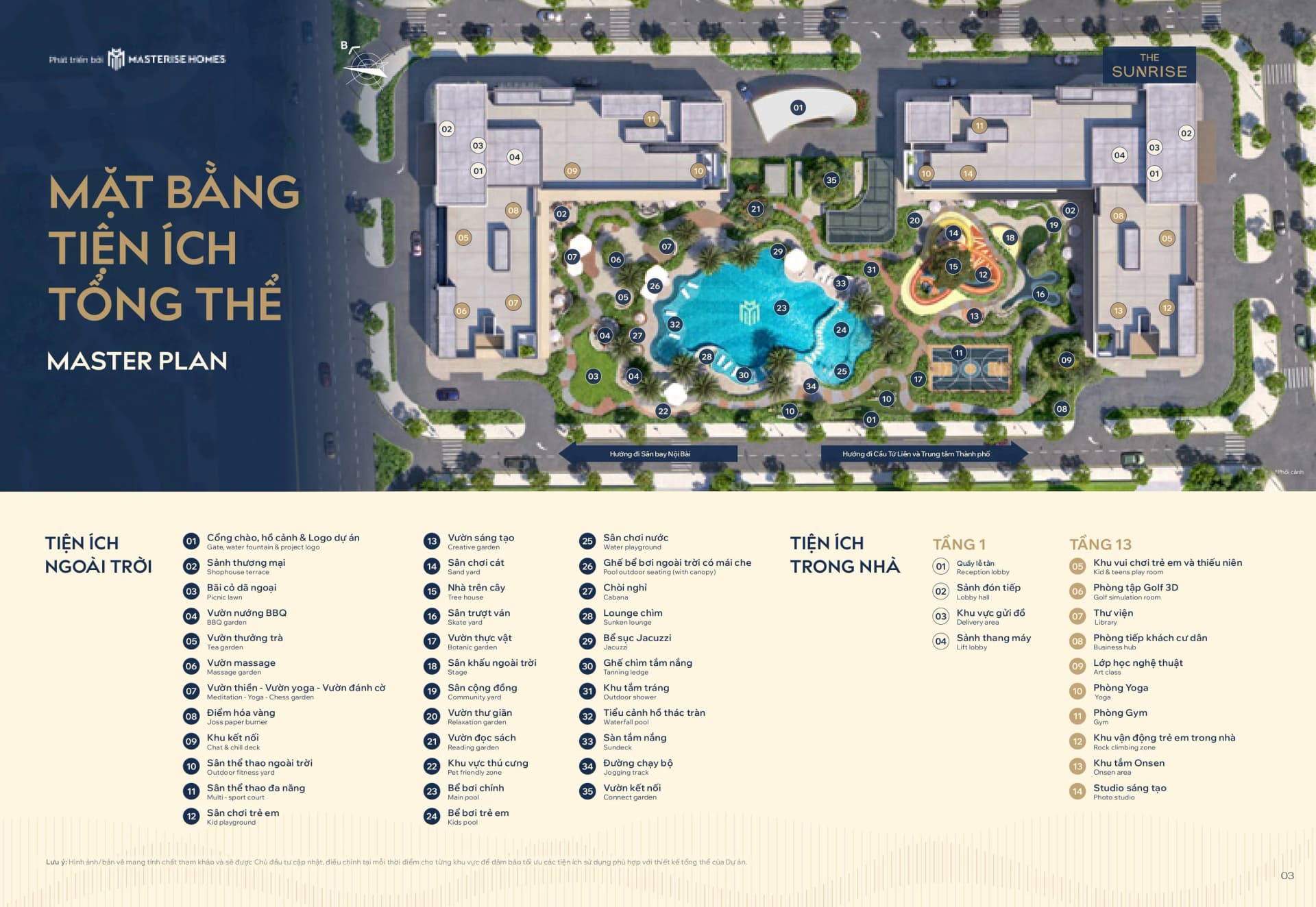 Mặt bằng tiện ích - Tổng thể tiện ích