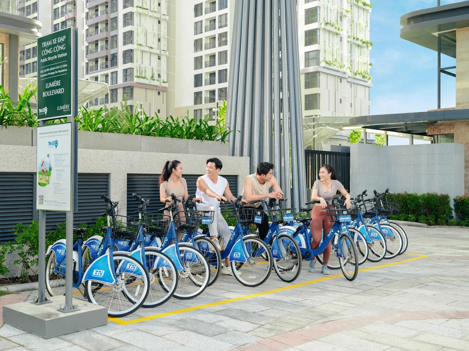 Trạm xe đạp miễn phí cho cư dân