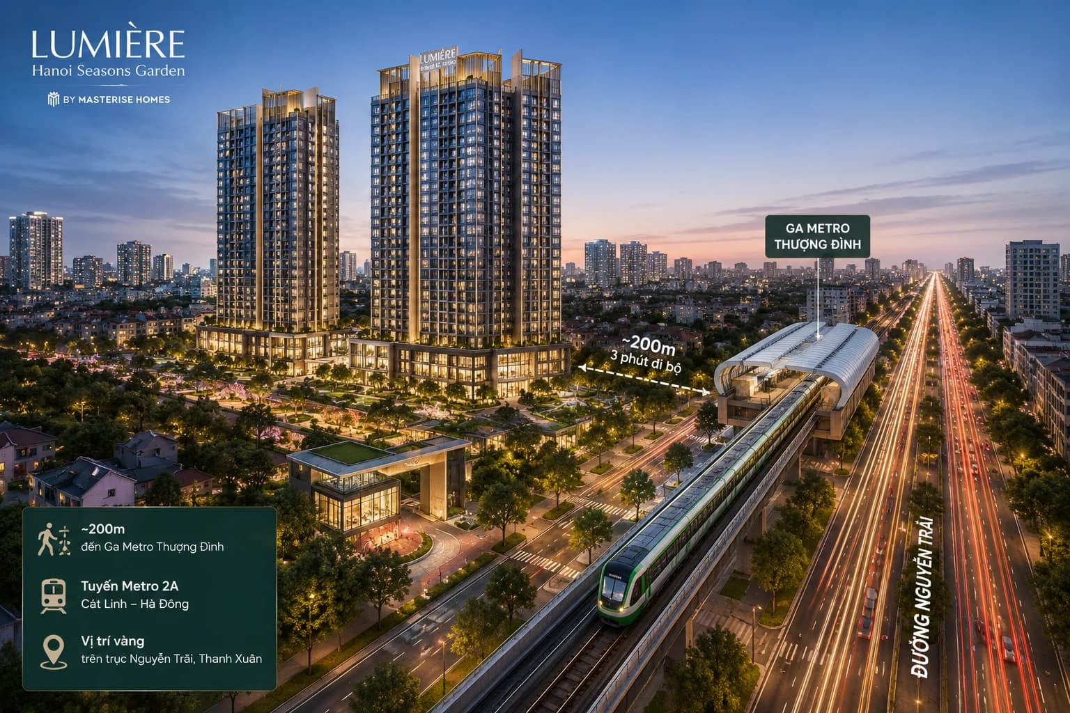 LUMIÈRE Hanoi Seasons Garden hưởng lợi gì từ tuyến Metro 2A?